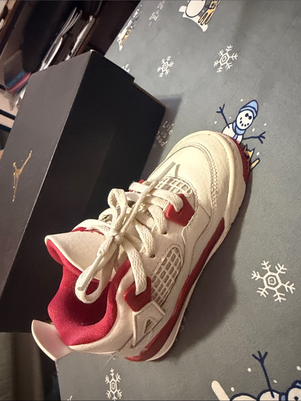 Jordan Kids White and Red Low-Top Sneaker